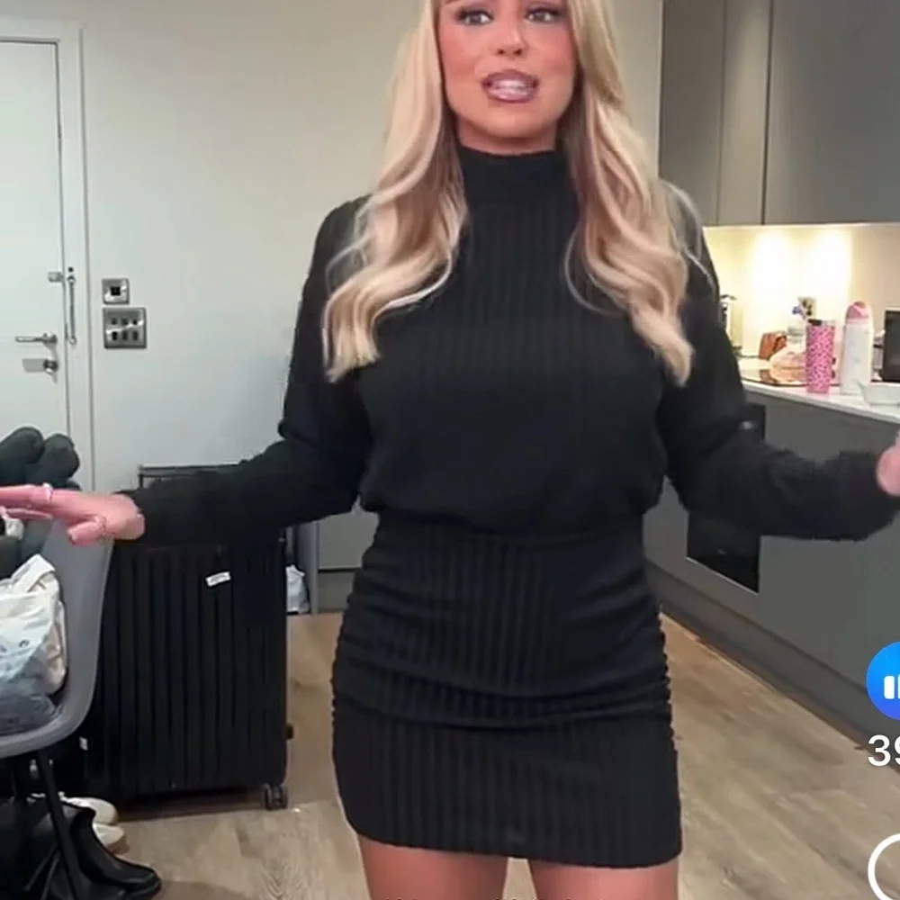 Black Ribbed Dress - Picture 1 of 8